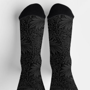 Elegant zwart grijs bloemenpatroon sokken