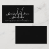 Elegant zwart grijs bruiloft website Kaart (Voorkant / Achterkant)