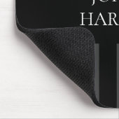 Elegant zwart-grijs gestreept logo muismat (Hoek)