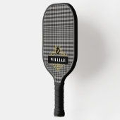 Elegant zwart grijs Glen geplakt goud monogram Pickleball Paddle (Links)
