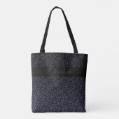 Elegant Zwart | Grijs Glitter Girly gepersonalisee Tote Bag (Achterkant)