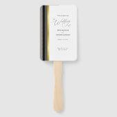 Elegant zwart grijs gouden streep trouwprogramma handwaaier (Achterkant)