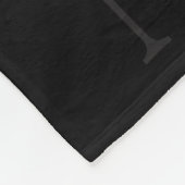 Elegant zwart &grijs initiaal monogram fleece deken (Hoek)