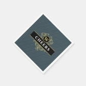 Elegant zwart grijs krijtstreep patroon servet (Hoek)