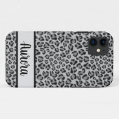 Elegant Zwart grijs Leopard cheetah patroon Case-Mate iPhone Case (Achterkant (horizontaal))