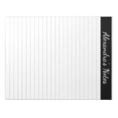 Elegant zwart grijs, met 8,5x11 Letter-formaat Notitieblok (Voorkant)