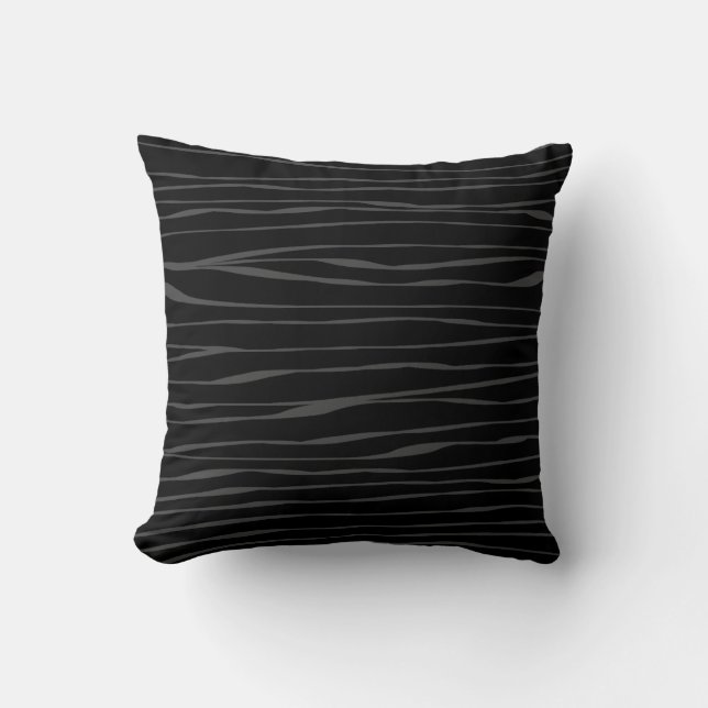 Elegant zwart grijs Modern Abstract Zebra Kussen (Voorkant)