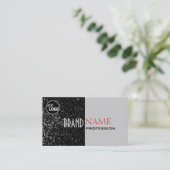 Elegant Zwart Grijs Tiny Glittered Stars Toevoegen Visitekaartje (Staand voorkant)