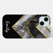 Elegant zwart grijs uniek geometrisch Case-Mate iPhone case (Achterkant (horizontaal))