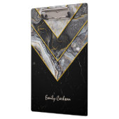 Elegant zwart grijs uniek geometrisch klembord (Links)