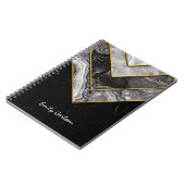 Elegant zwart grijs uniek geometrisch schetsboek notitieboek (Linkerzijde)