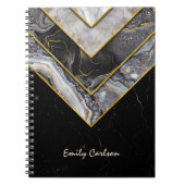 Elegant zwart grijs uniek geometrisch schetsboek notitieboek (Voorkant)