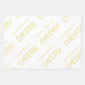 Elegant zwart grijs wit goud script naam inpakpapier vel (Voorkant 3)