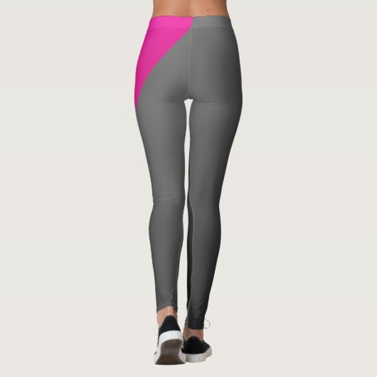 Elegant zwart-grijze roze werkout leggings (Achterkant)