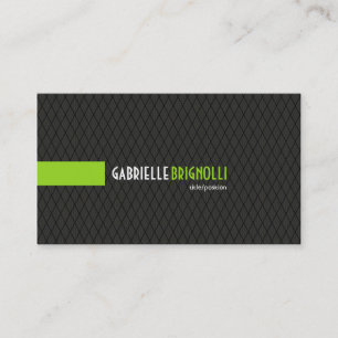 Elegant zwart & groen geometrisch patroon visitekaartje