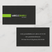 Elegant zwart & groen geometrisch patroon visitekaartje (Voorkant / Achterkant)
