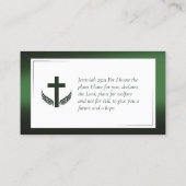 Elegant Zwart Groen Kerk Pastor Priester Visitekaartje (Achterkant)