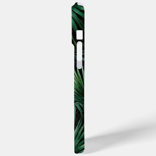 Elegant zwart groen Tropische palmbladeren Monogra Case-Mate iPhone Case (Achterkant / Links)