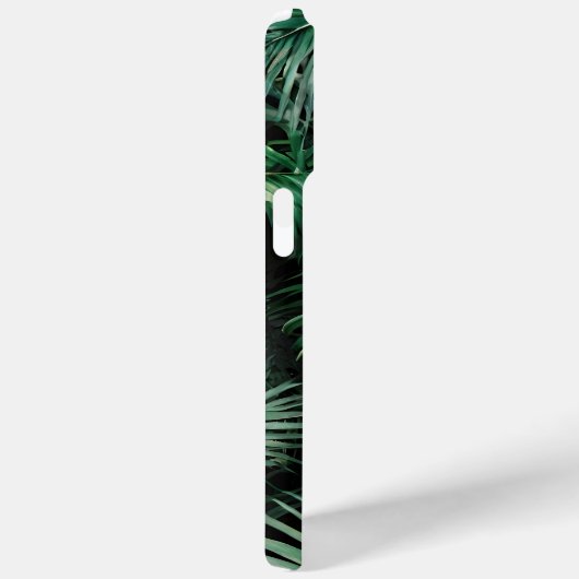 Elegant zwart groen Tropische palmbladeren Monogra Case-Mate iPhone Case (Achterkant / Rechts)