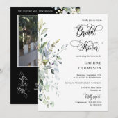 Elegant zwart groen Vrijgezellenfeest QR Code Foto Kaart (Voorkant / Achterkant)