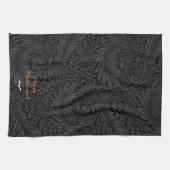 Elegant Zwart Halloween Bloemen Botanisch Theedoek (Horizontaal)