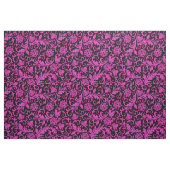 Elegant Zwart & Heet Roze Bloemen Damasks Stof (Yard (91,4 cm))
