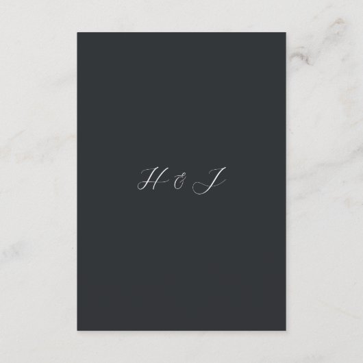 Elegant Zwart Herfst Bloemen Waterverf Bruiloft Informatiekaartje (Achterkant)