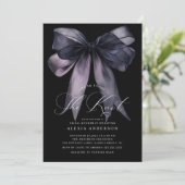 Elegant zwart het knopen van het Vrijgezellenfeest Kaart (Staand voorkant)