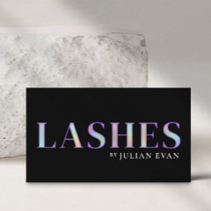 Elegant zwart holografisch wimpers Visitekaartje