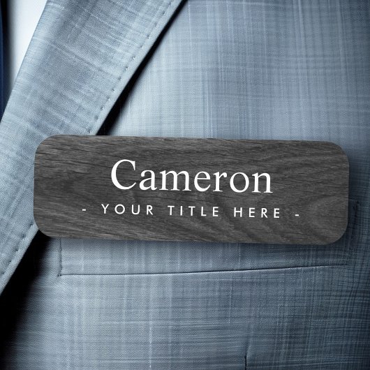 Elegant zwart hout met voornaam titel naamplaatje