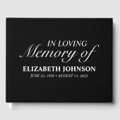 Elegant zwart in liefdevol geheugen gastenboek (Voorkant)