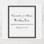 Elegant zwart ingelijste H-bierflesetiket Bier Etiket (Enkel label)