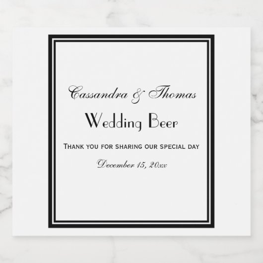 Elegant zwart ingelijste H-bierflesetiket Bier Etiket (Enkel label)