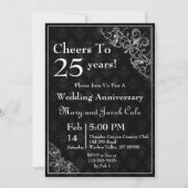 Elegant zwart Jubileum Kaart (Voorkant)