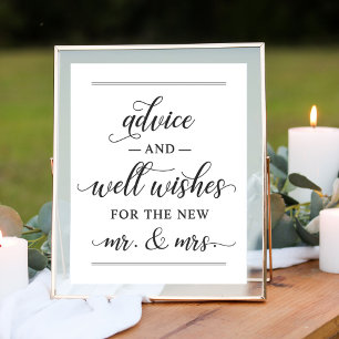 Elegant zwart kalligrafie advies en gelukwensen poster