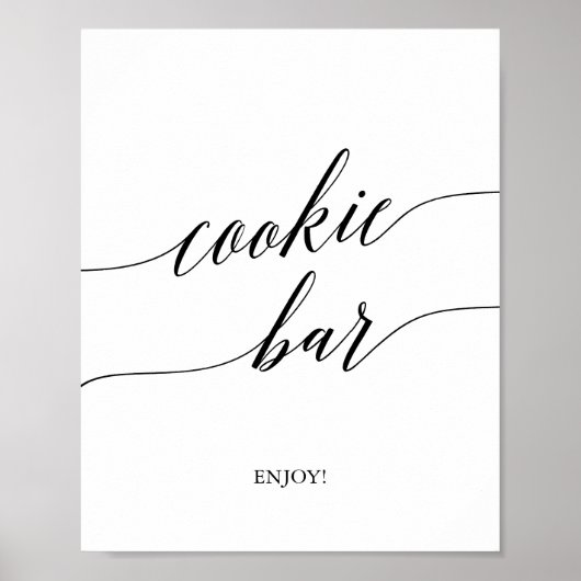 Elegant zwart kalligrafie cookie bar bord poster (Voorkant)