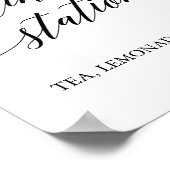 Elegant zwart kalligrafie drinkstation poster (Hoek)