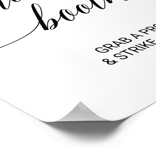 Elegant zwart kalligrafie fotohokje bord poster (Hoek)