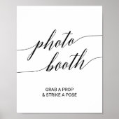 Elegant zwart kalligrafie fotohokje bord poster (Voorkant)