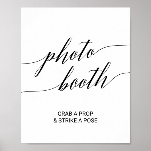 Elegant zwart kalligrafie fotohokje bord poster (Voorkant)