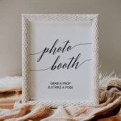 Elegant zwart kalligrafie fotohokje bord poster