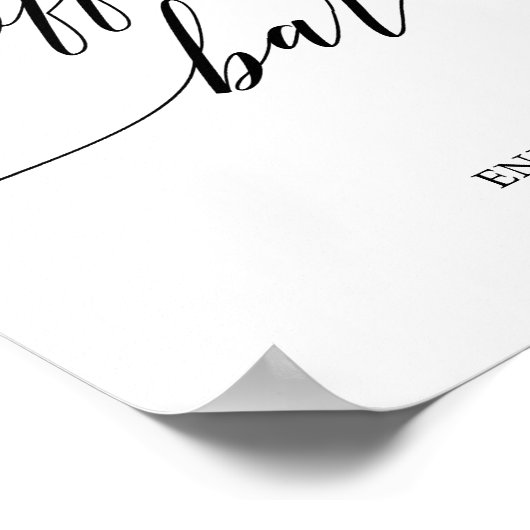 Elegant zwart kalligrafie koffiebar bord poster (Hoek)