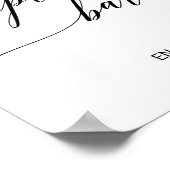 Elegant zwart kalligrafie Popcorn Bar bord Poster (Hoek)