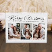 Elegant Zwart Kalligrafie Script Vrolijk Kerstfees Fotoblokken