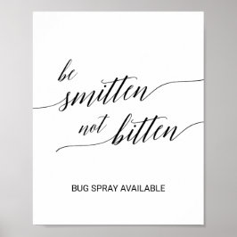 Elegant zwart kalligrafie Smitten Not Bitten bord Poster
