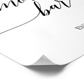 Elegant zwart kalligrafie S'mores bar bord Poster (Hoek)
