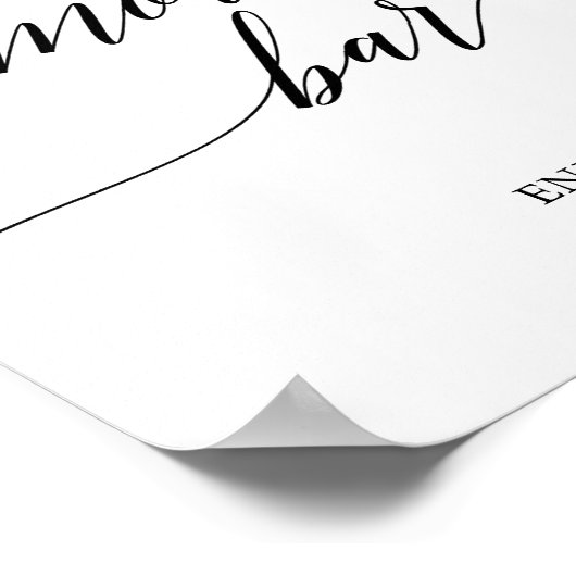 Elegant zwart kalligrafie S'mores bar bord Poster