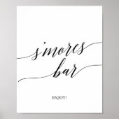 Elegant zwart kalligrafie S'mores bar bord Poster