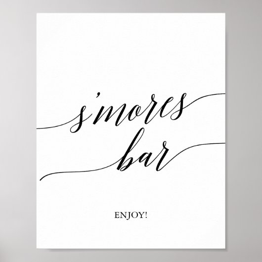 Elegant zwart kalligrafie S'mores bar bord Poster (Voorkant)