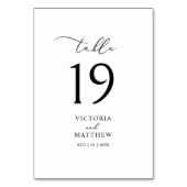 Elegant Zwart Kalligrafie Tafelnummer (Achterkant)